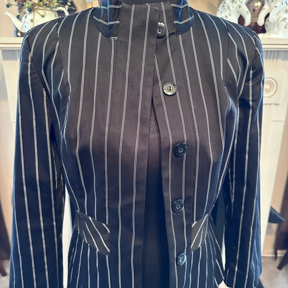Bebe Black Striped Women's Jacket